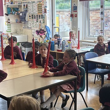 class full of students with instruments